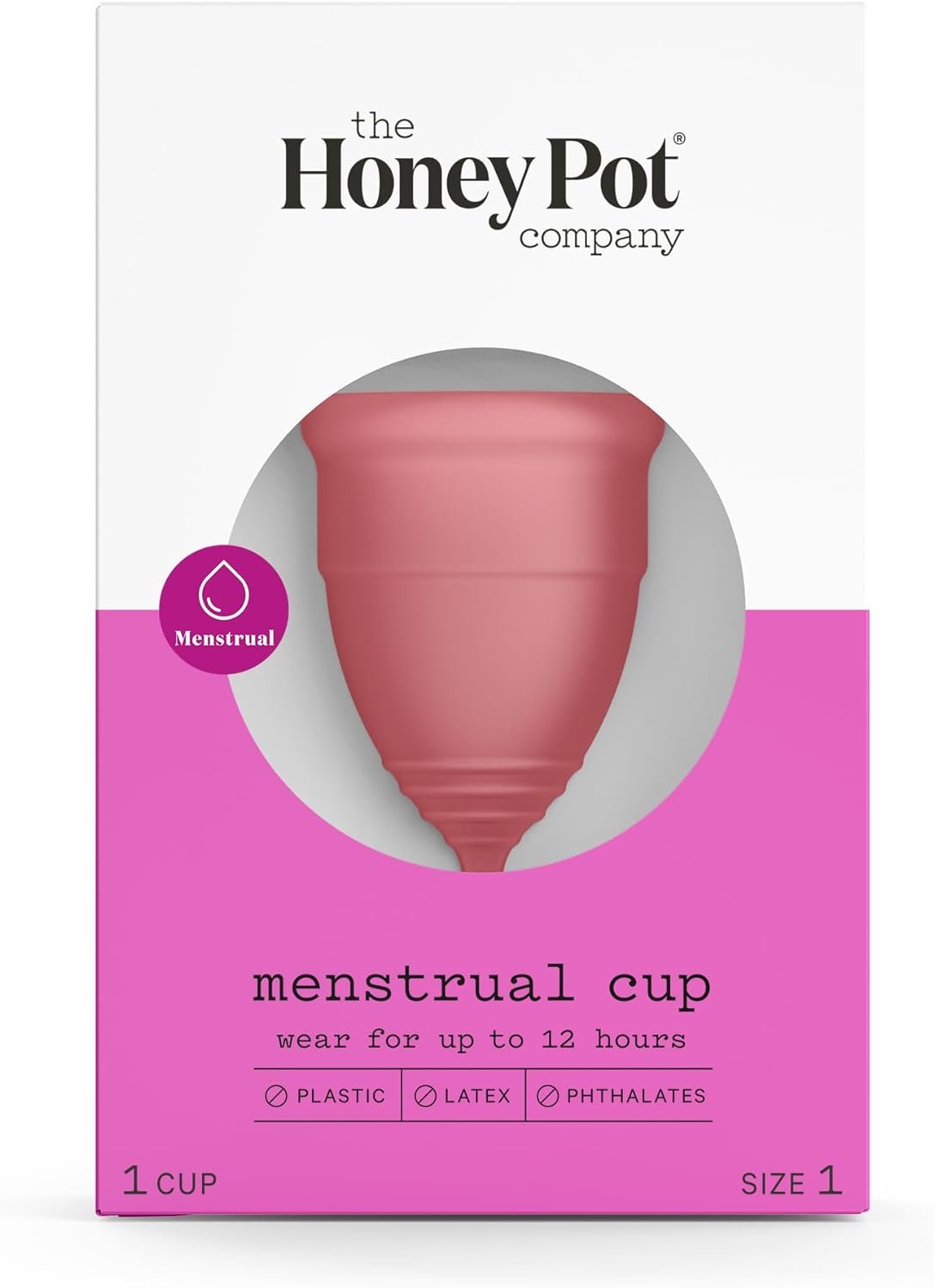 The Honey Pot Company – Menstrual Cup – 12 Hour Reusable Protection for Periods – Natural Feminine Hygiene Products – Size 1